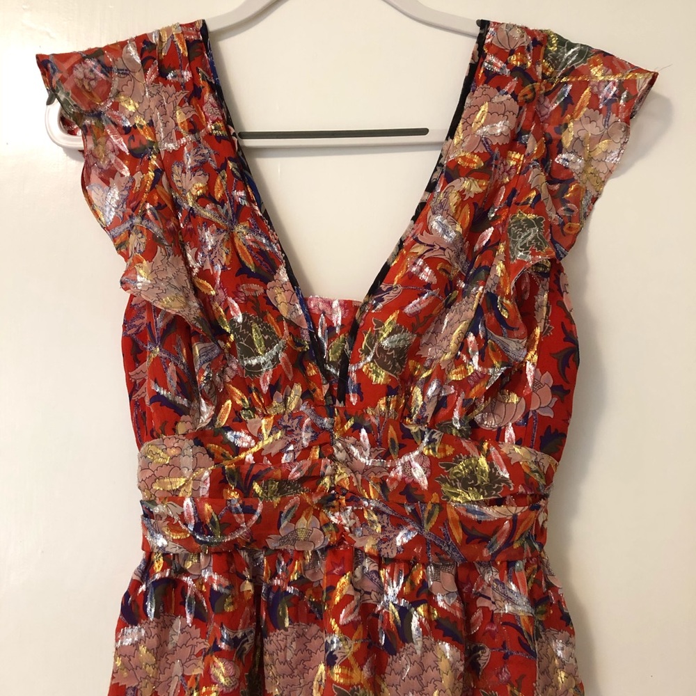 $230 Gorgeous metallic tie back ba&sh shirt